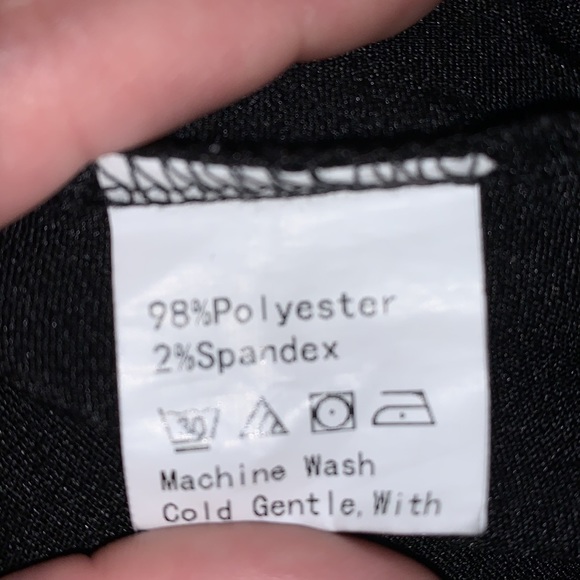 Half black / Half animal print long button down NEW - Picture 5 of 5